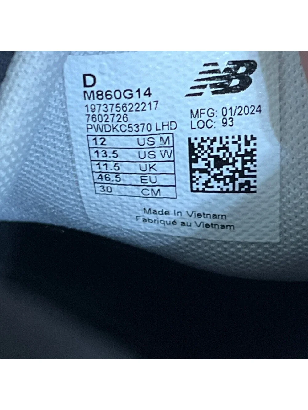 New Balance Fresh Foam X 860v14 Mens Sz 12 Running Shoes White Athletic Sneakers